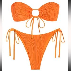 ZAFUL Textured Multiway Bandeau Bikini Set